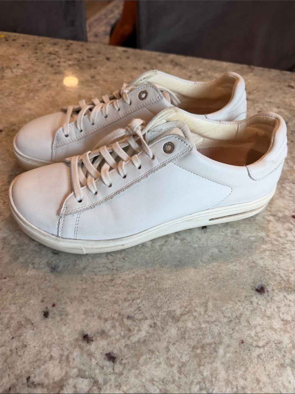 Birkenstock White Leather Sneakers ladies 9 men’s 7 - Picture 4 of 9